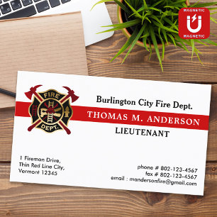 Feuerwehr-Abteilung Custom-Logo Fireman Magnetische Visitenkarte