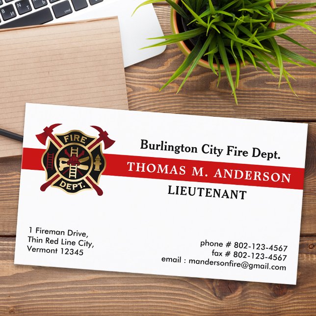 Feuerwehr-Abteilung Custom-Logo Fireman Visitenkarte (Von Creator hochgeladen)