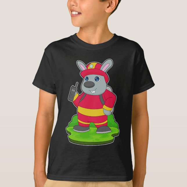 Feuerwehr-Abteilung für Kaninchen T-Shirt (Vorderseite)