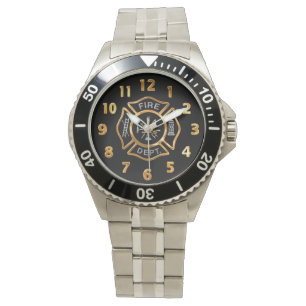 Feuerwehr-Abzeichen-Gold Armbanduhr