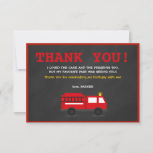 Feuerwehr auf der Tafel Geburtstag Danke Karte