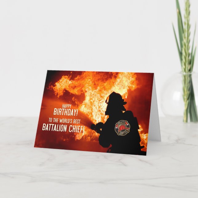 Feuerwehr-Cheffeuerwehrmann Geburtstag Karte (Vorderseite)