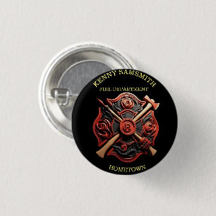 Feuerwehr Emblem des Mutes und des Einsatzes Button