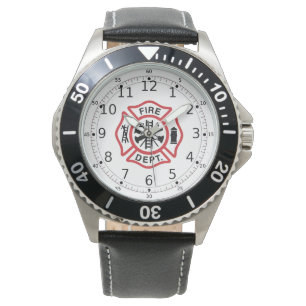 Feuerwehr Emblem, Feuerwehrbeobachter Männer Armbanduhr