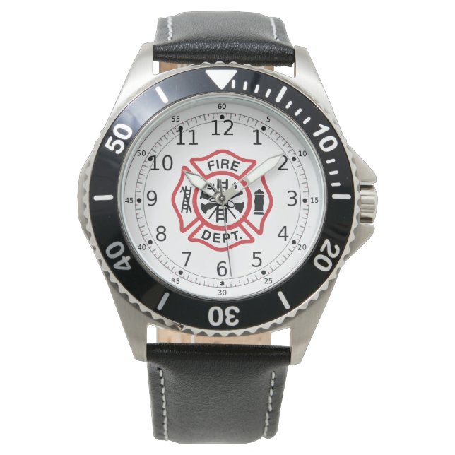 Feuerwehr Emblem, Feuerwehrbeobachter Männer Armbanduhr (Vorderseite)
