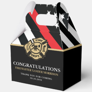 Feuerwehr Feuerwehr-Akademie Abschluss Roter Strei Geschenkschachtel