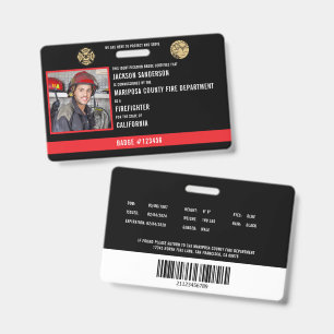Feuerwehr Feuerwehr Mitarbeiter Foto ID Ausweis