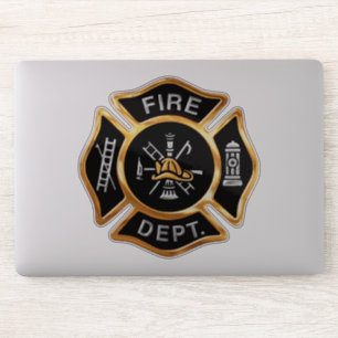 Feuerwehr-Feuerwehrmann-Abzeichen-Gold Aufkleber