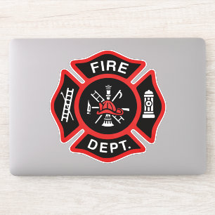 Feuerwehr-Feuerwehrmann-Abzeichen-Rot Aufkleber