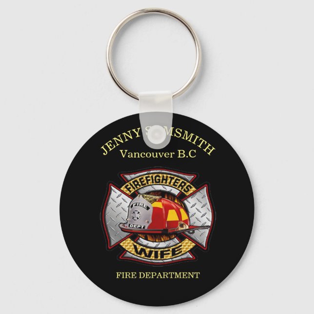 Feuerwehr Gold und Silber-Ehefrau-Abzeichen Schlüsselanhänger (Vorderseite)