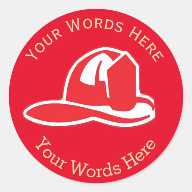 Feuerwehr Helmut Custom Round Aufkleber (Vorderseite)