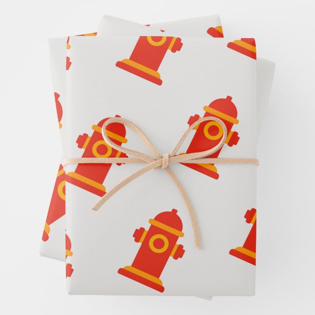 Feuerwehr-Hydrant-Party-Geschenkverpackung Geschenkpapier Set (Beispiel)
