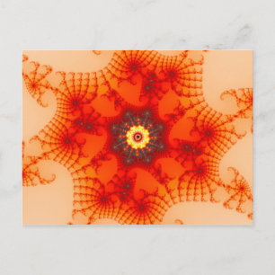 Feuerwehr im Fraktal Kunst Postkarte