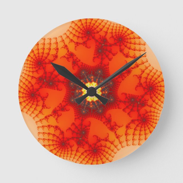 Feuerwehr im Fraktal Kunst Runde Wanduhr (Vorderseite)