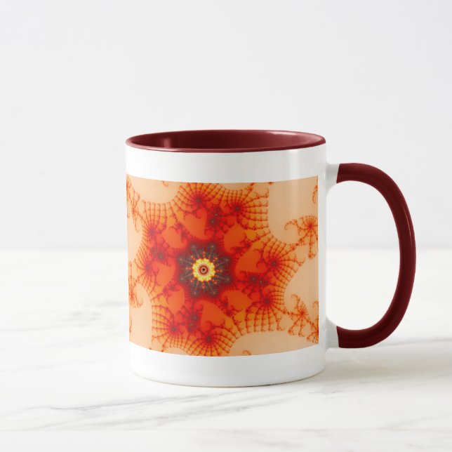 Feuerwehr im Fraktal Kunst Tasse (Rechts)