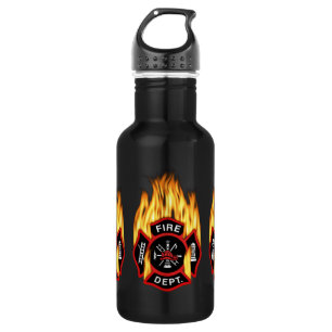 Feuerwehr-loderndes Abzeichen Edelstahlflasche
