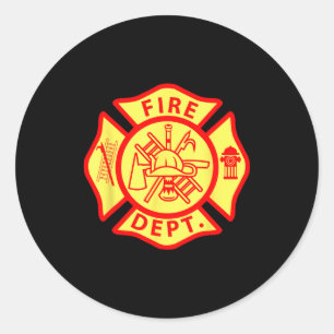 Feuerwehr-Logo Uniformer Feuerwehrmann-Symbol Feue Runder Aufkleber