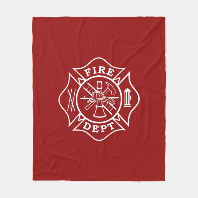Feuerwehr maltesischer Mittelfläschchen Fleecedecke (Vorderseite)