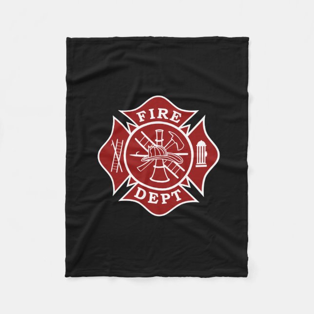 Feuerwehr maltesisches Kreuzblanken Fleecedecke (Vorderseite)