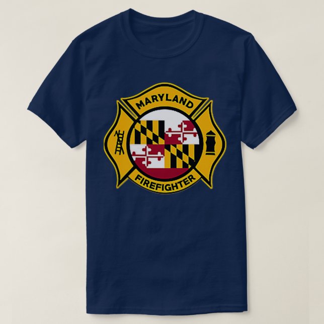 Feuerwehr Maryland Feuerwehr Feuerwehrleute T-Shirt (Design vorne)