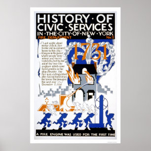 Feuerwehr-Motor NYC 1936 WPA Poster