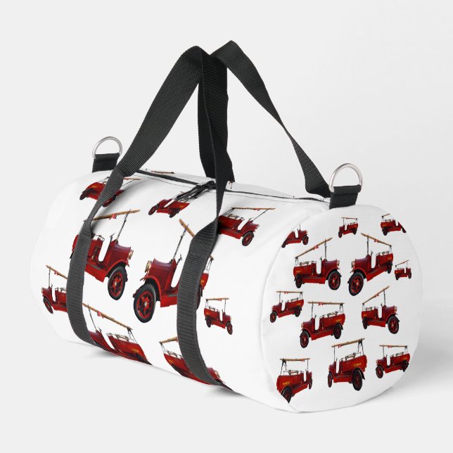 Feuerwehr-Oldtimer-Muster, Duffle Bag (Linke Seite)