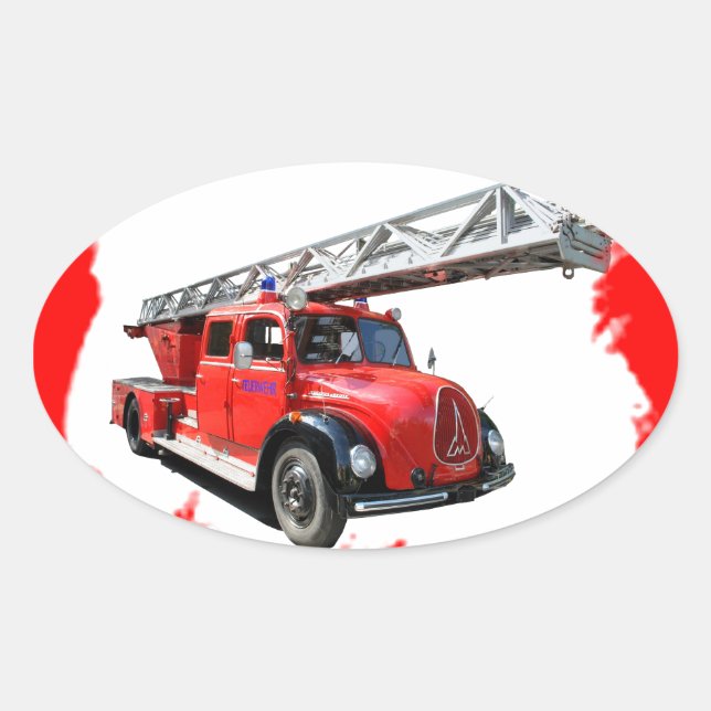 Feuerwehr Ovaler Aufkleber (Vorderseite)