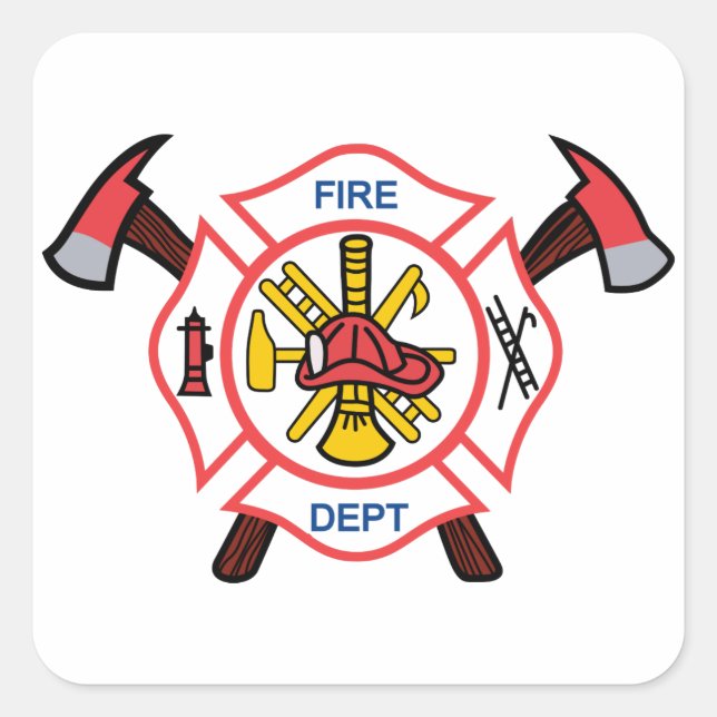 Feuerwehr Quadratischer Aufkleber (Vorderseite)
