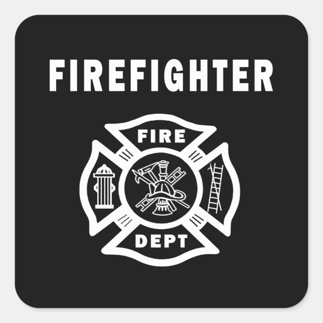 Feuerwehr Quadratischer Aufkleber (Vorderseite)