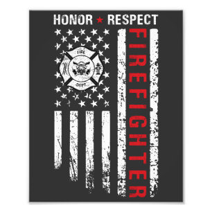 Feuerwehr Red Line US-Flagge Fotodruck