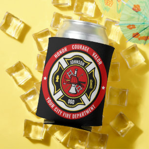 Feuerwehr-Rettung ADD NAME Feuerwehr-Abzeichen Dosenkühler