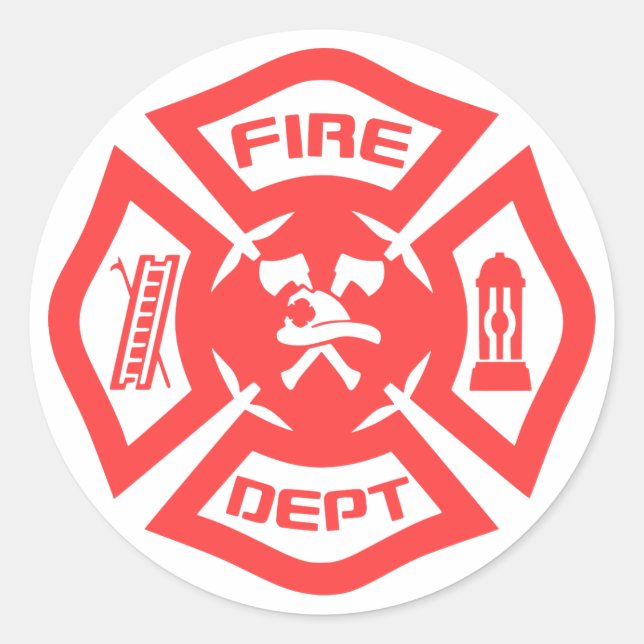 Feuerwehr Runder Aufkleber (Vorderseite)