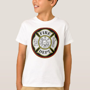 Feuerwehr-rundes Abzeichen T-Shirt