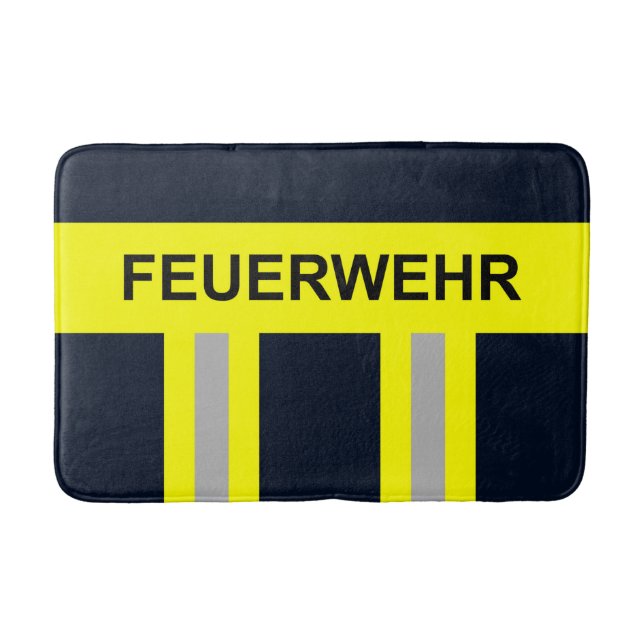 Feuerwehr Symbol Uniform Blau Badematte (Vorderseite)
