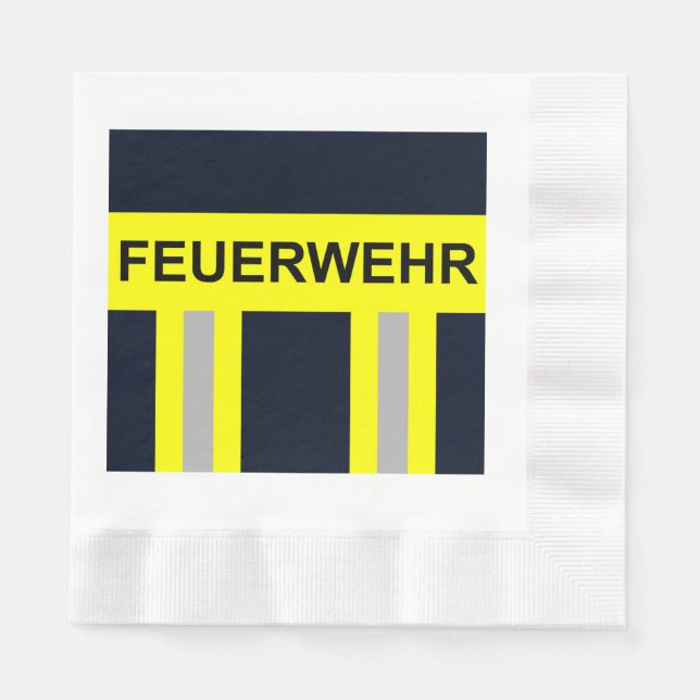 Feuerwehr Symbol Uniform Blau Serviette (Vorderseite)