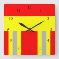 Feuerwehr Symbol Uniform Rot Quadratische Wanduhr