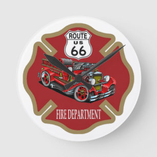 Feuerwehr-Uhr des Weg-66 Runde Wanduhr