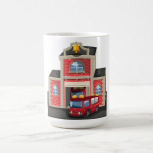 Feuerwehr und Feuerwehrfahrzeug Kaffeetasse
