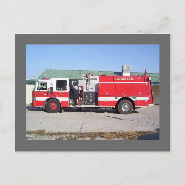 Feuerwehr von Rollhills - Catoosa, ok Postkarte (Vorderseite)