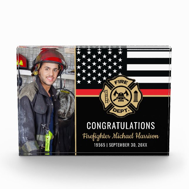 Feuerwehrakademie Abschluss Feuerwehrmann Fotoblock (Vorderseite)