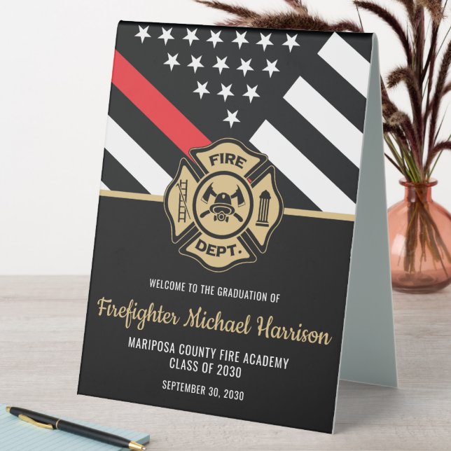 Feuerwehrakademie Abschluss willkommen Tischaufsteller (In Situ (Tisch))