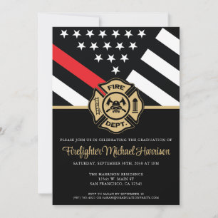Feuerwehrakademie Flag Feuerwehrmann Abschluss Einladung