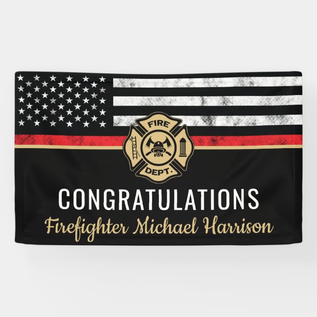 Feuerwehrakademie Flag Graduation Party Banner (Horizontal)