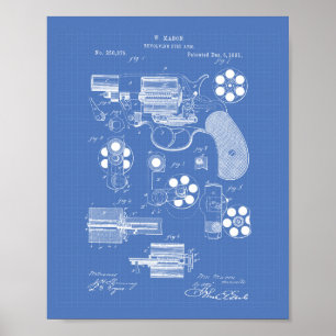 Feuerwehrarm 1881 - Patentkunst - Blueprint Poster