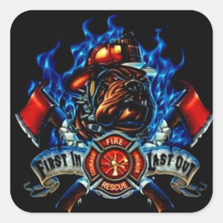 Feuerwehraufkleber Quadratischer Aufkleber