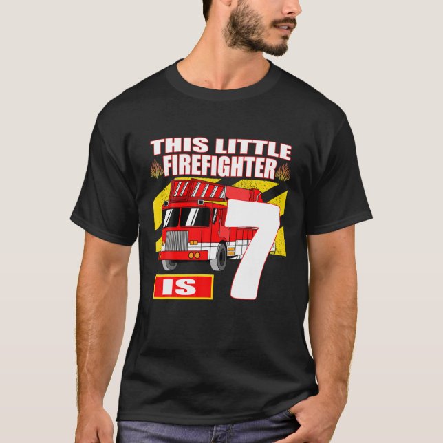 Feuerwehrauto Geburtstag - 7 Jahre alt T-Shirt (Vorderseite)
