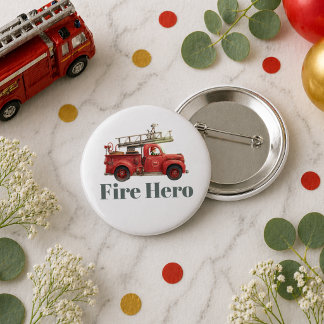 Feuerwehrauto Geburtstagsfeier Button