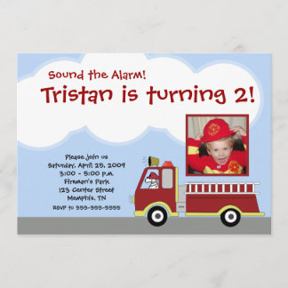 Feuerwehrauto Motor *FOTO* Einladung zum Geburtsta