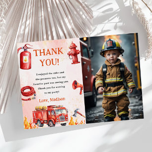 Feuerwehrauto Motor Geburtstag Danke Karte