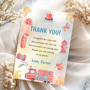 Feuerwehrauto Motor Geburtstag Danke Karte